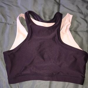 High neck sports bra